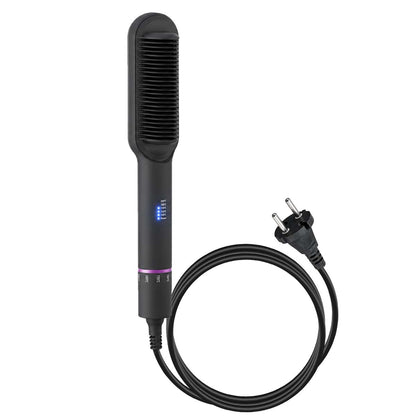 Brosse Chauffante Lissante AULYS Anti-Brûlure Noir et Violet avec 5 Réglages