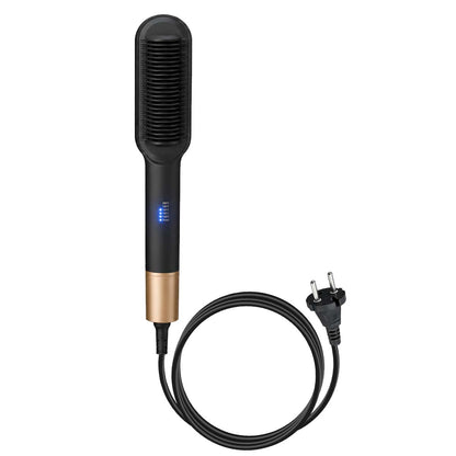Brosse Chauffante Lissante AULYS Anti-Brûlure Noir et Doré avec 5 Réglages