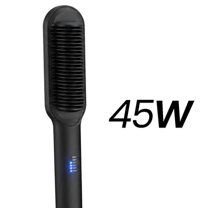 Brosse Chauffante Lissante AULYS Anti-Brûlure Noir et Doré avec 5 Réglages