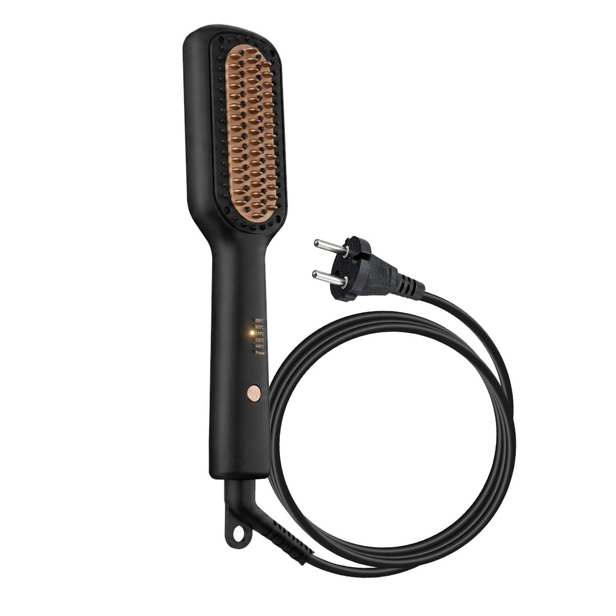 Brosse Lissante Chauffante Noir Doré avec 5 Températures