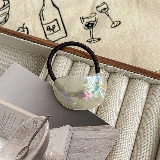 Élastique Casual Karmen avec Perle Marbré Blanc