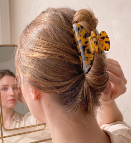 Pince Cheveux Mosaïque Romane Ambre Léopard