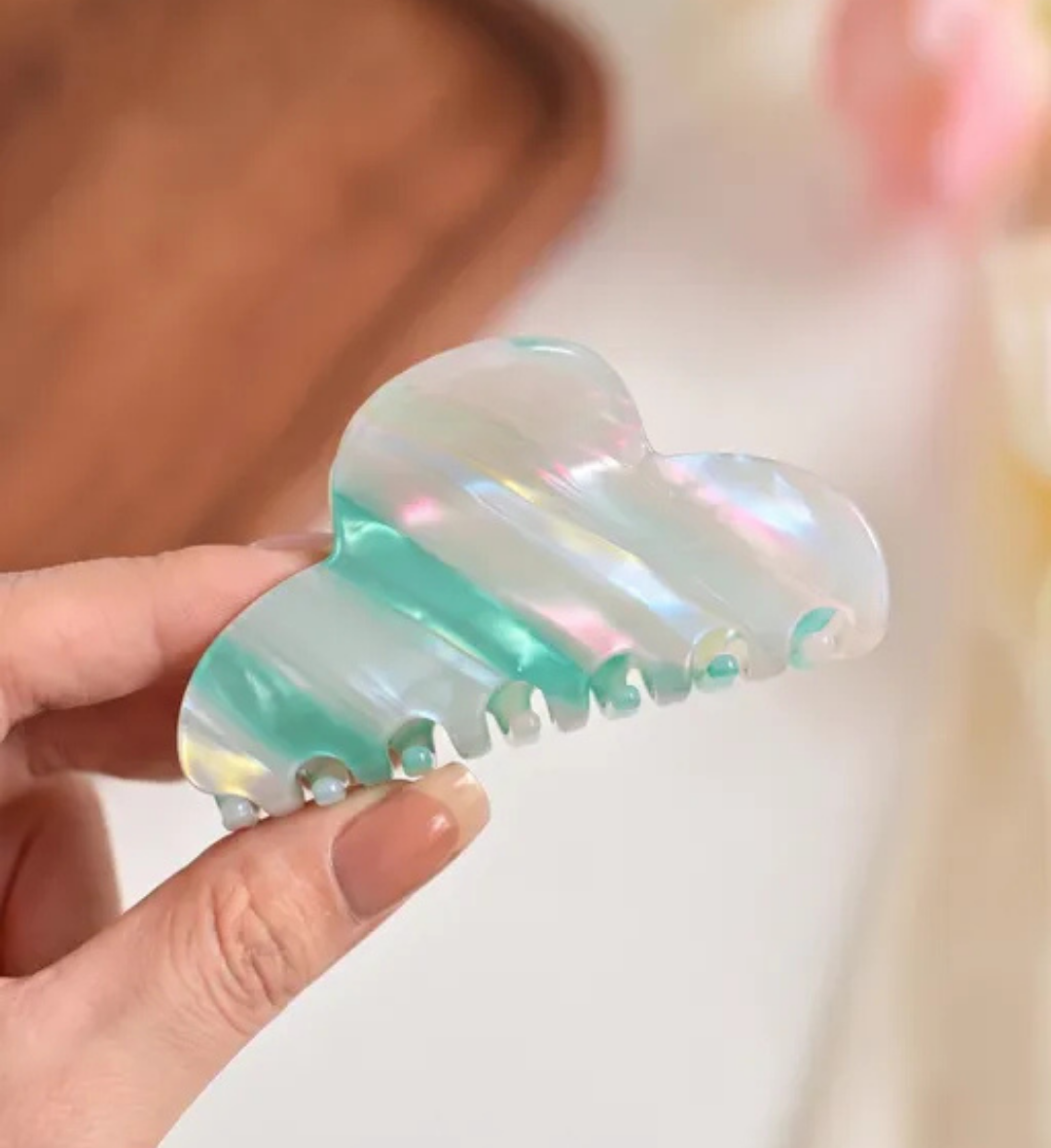Pince Cheveux Candy Reflets Marbrés Menthe Givrée