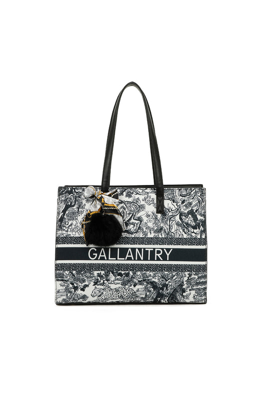 Sac à Main Cabas Impriimé Le Canevas Noir
