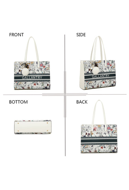 Sac à Main Cabas Impriimé Le Canevas Blanc