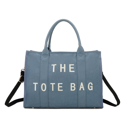 Sac à Main THE TOTEBAG en Tissu Taille L Bleu