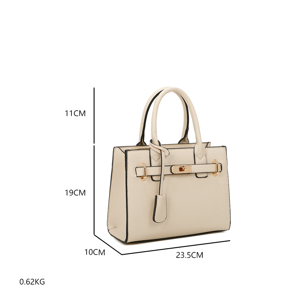 Sac à Main Effet Grainé L'Évanescente Beige