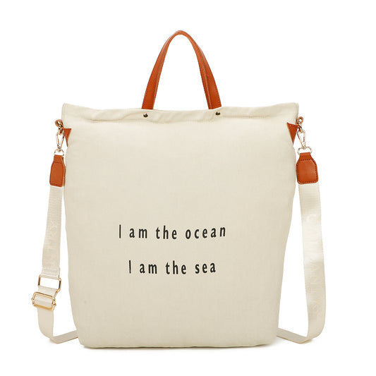 Sac Cabas Seabag Caprina en Tissu Denim Beige