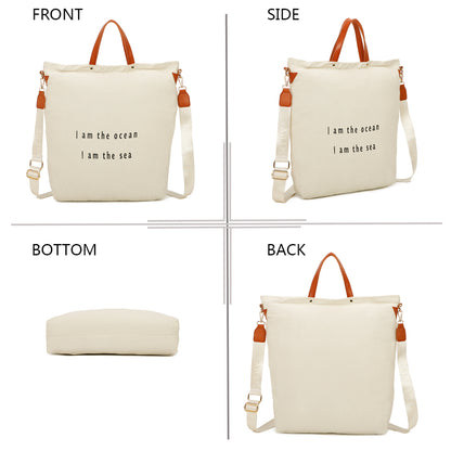 Sac Cabas Seabag Caprina en Tissu Denim Beige