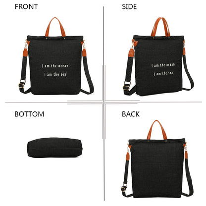 Sac Cabas Seabag Caprina en Tissu Denim Noir