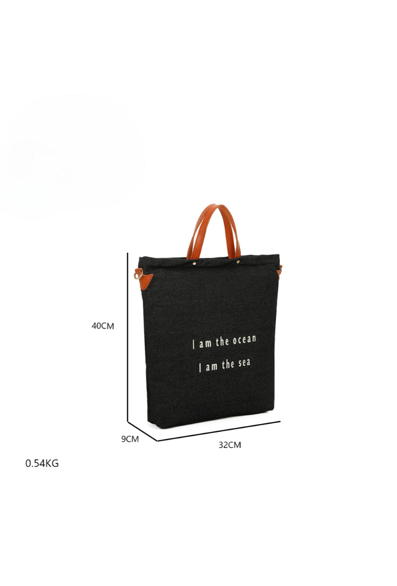 Sac Cabas Seabag Caprina en Tissu Denim Noir