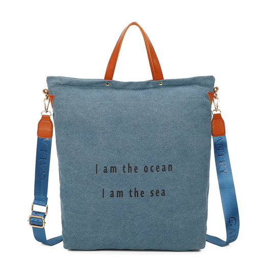 Sac Cabas Seabag Caprina en Tissu Denim Bleu