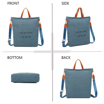 Sac Cabas Seabag Caprina en Tissu Denim Bleu
