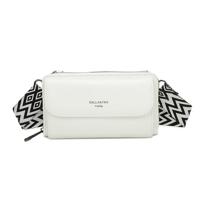 Sac Portefeuille Bandoulière en Cuir Alizée Blanc