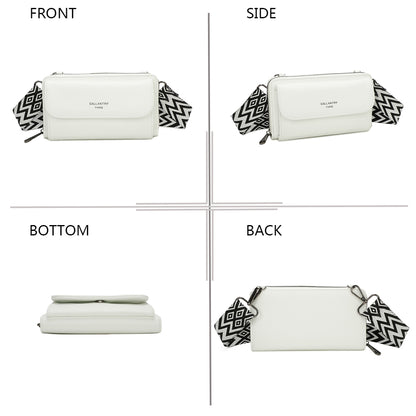 Sac Portefeuille Bandoulière en Cuir Alizée Blanc