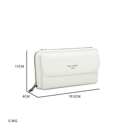Sac Portefeuille Bandoulière en Cuir Alizée Blanc