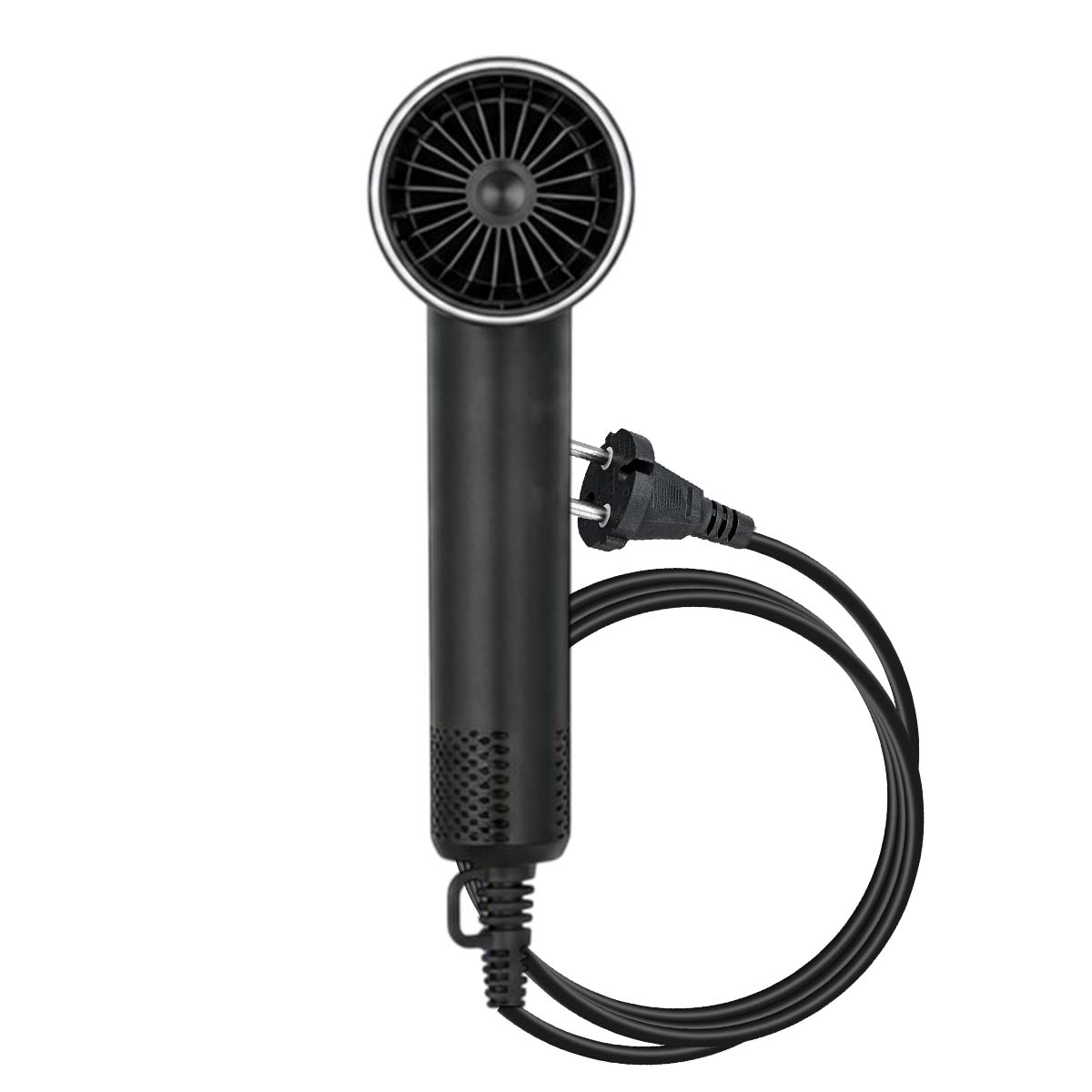 Sèche-cheveux Compact Argenté Noir avec Multi-Ventilation