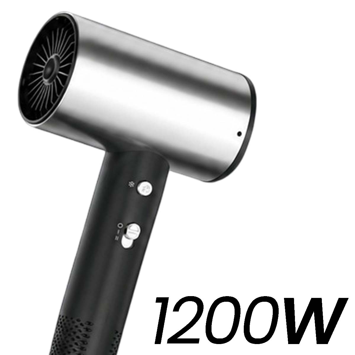 Sèche-cheveux Compact Argenté Noir avec Multi-Ventilation