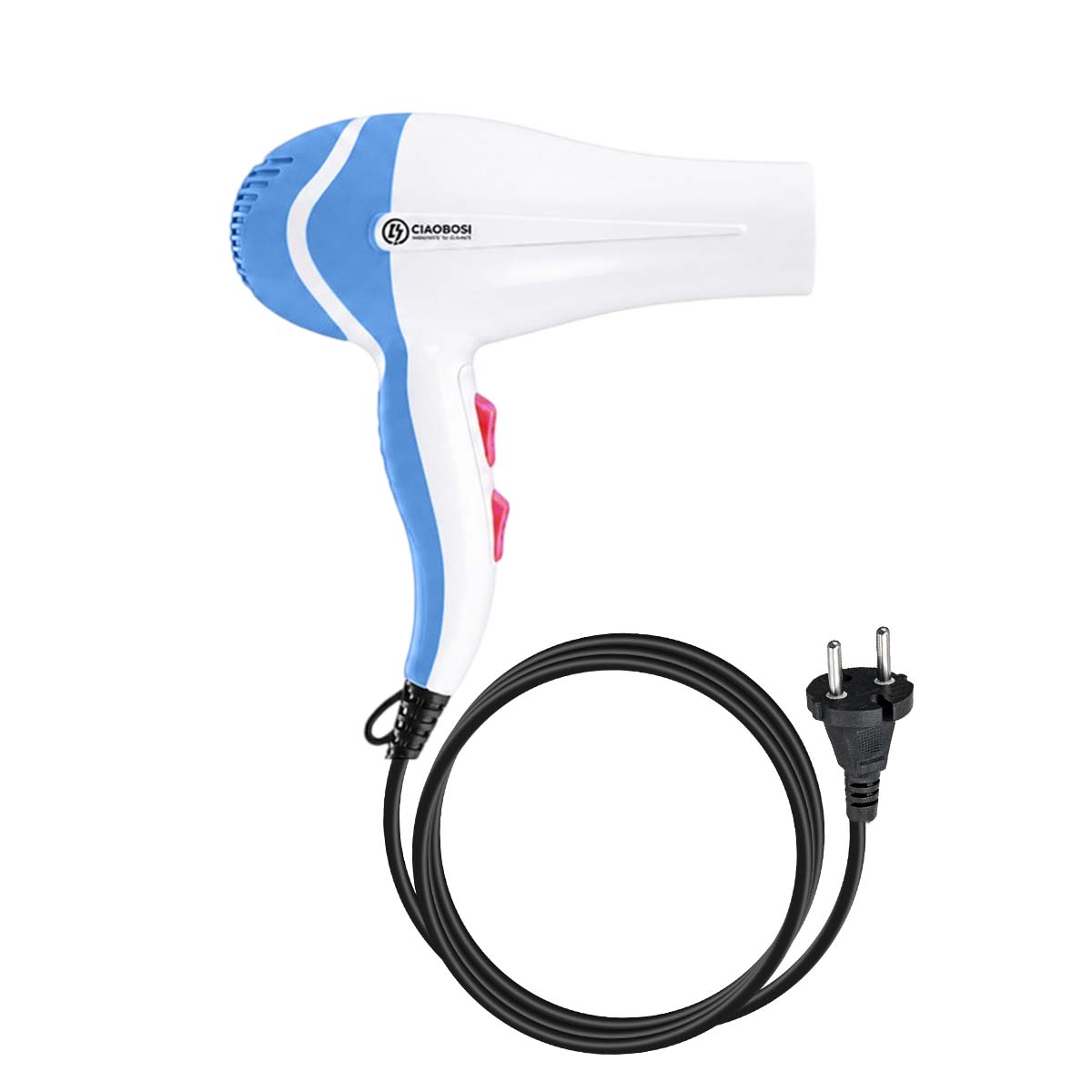 Sèche-cheveux Bleu avec Embout Concentrateur et Air Froid
