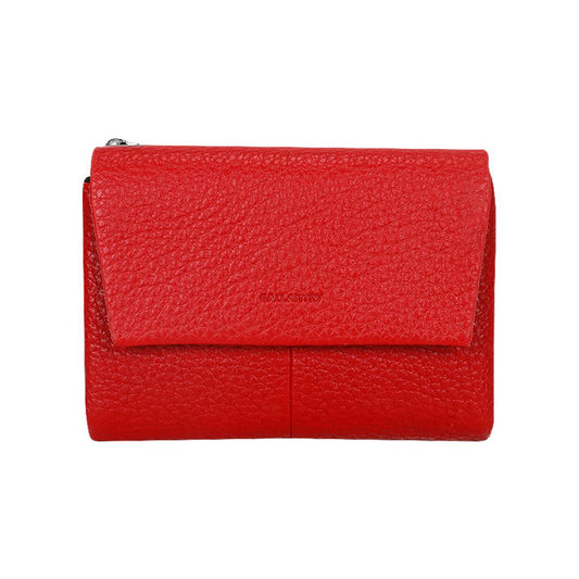 Portefeuille à Rabat Texturé Le Versatile Rouge