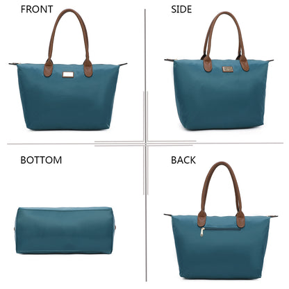 Sac à Main Shopper Maxi en Tissu Lisse Flanéria Beige