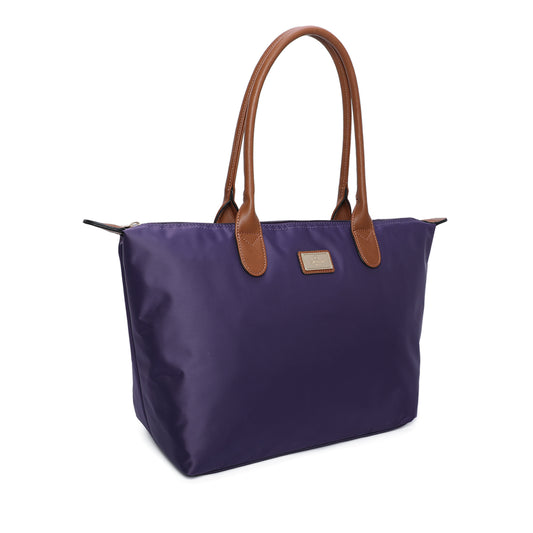 Sac à Main Shopper Maxi en Tissu Lisse Flanéria Rose Champagne