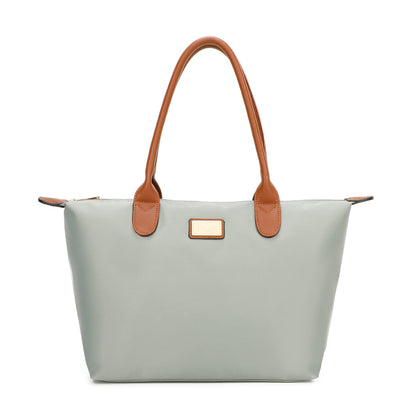 Sac à Main Shopper Maxi en Tissu Lisse Flanéria Gris Clair