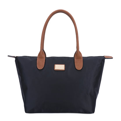 Sac à Main Shopper Medium en Tissu Lisse Flanéria Noir