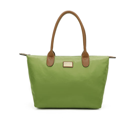 Sac à Main Shopper Medium en Tissu Lisse Flanéria Vert
