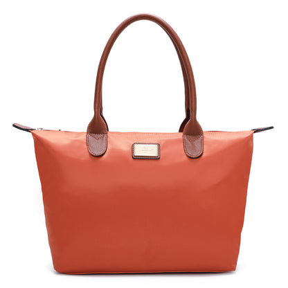 Sac à Main Shopper Medium en Tissu Lisse Flanéria Orange