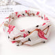 Bandeau Torsadé Imprimé Flamant Rose Blanc