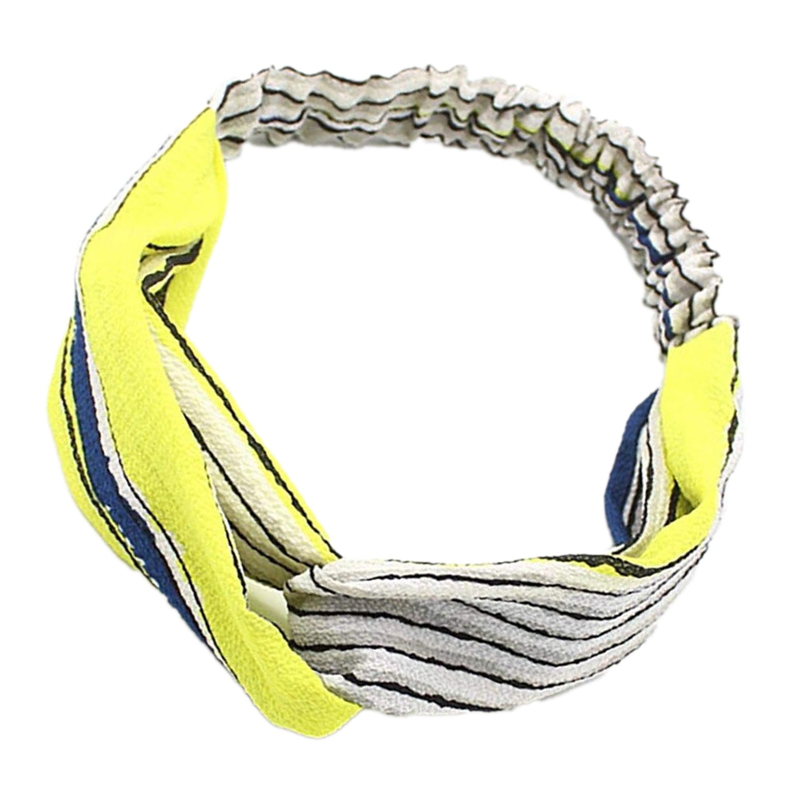 Bandeau Torsadé Jaune à Rayures - Collection Juliette