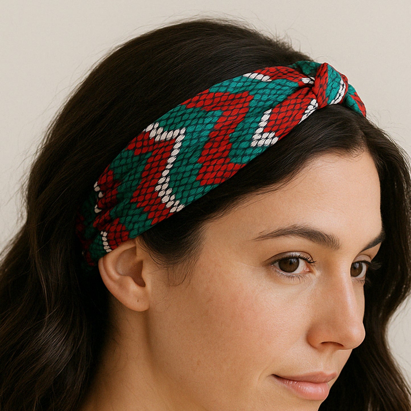 Bandeau Torsadé Imprimé Honeycomb