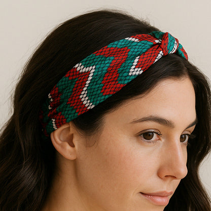 Bandeau Torsadé Imprimé Honeycomb