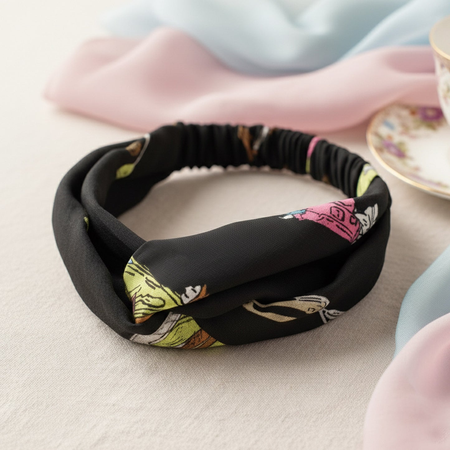 Bandeau Croisé Mila Imprimé Noir Coloré