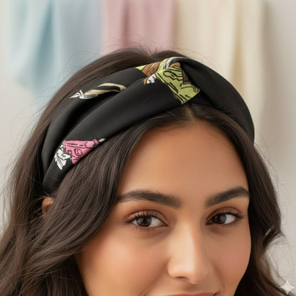 Bandeau Croisé Mila Imprimé Noir Coloré