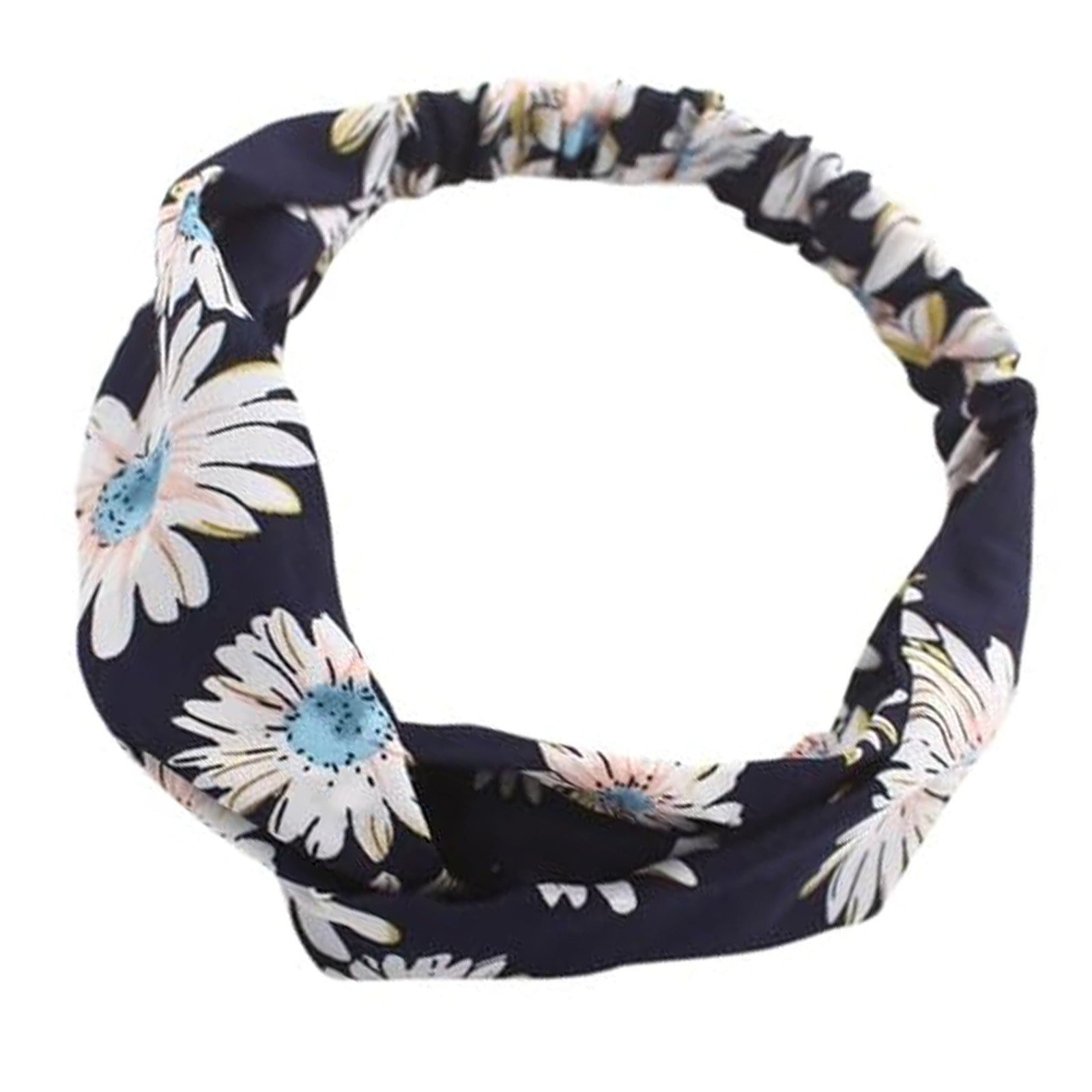 Bandeau en Satin Torsadé Fleuri - Collection Lindsay