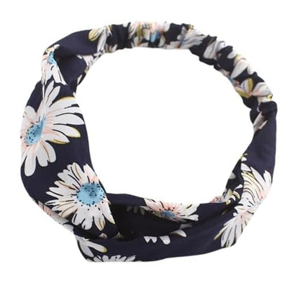 Bandeau en Satin Torsadé Fleuri - Collection Lindsay