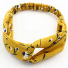 Bandeau Torsadé en Satin Fleuri Lindsay Jaune
