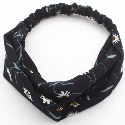 Bandeau en Satin Torsadé Fleuri - Collection Lindsay