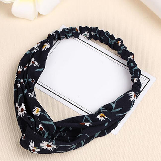 Bandeau en Satin Torsadé Fleuri - Collection Lindsay
