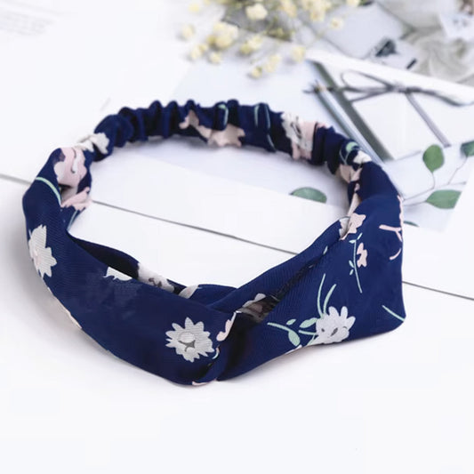 Bandeau en Satin Torsadé Fleuri - Collection Lindsay