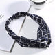 Bandeau Torsadé à Carreaux Fallon Bleu Marine