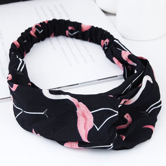 Bandeau Torsadé Imprimé Flamant Rose - Collection Ulyana