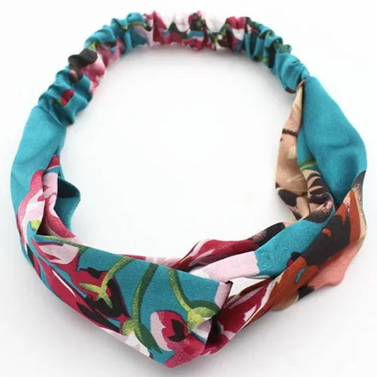 Bandeau en Satin Torsadé Fleuri - Collection Lindsay