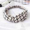 Bandeau Torsadé à Carreaux Fallon Blanc