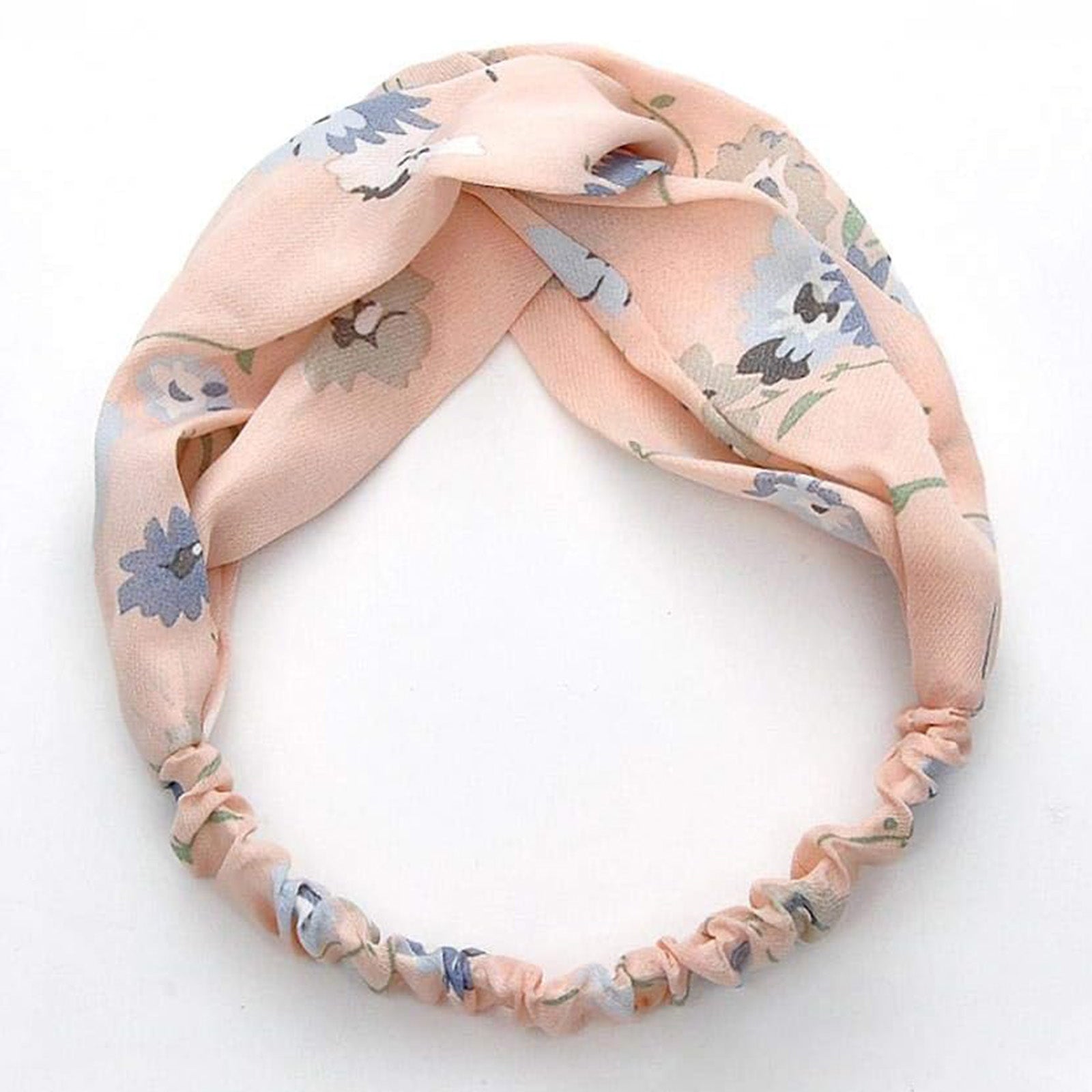Bandeau en Satin Torsadé Fleuri - Collection Lindsay