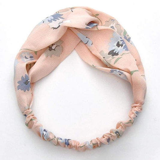 Bandeau en Satin Torsadé Fleuri - Collection Lindsay