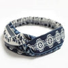 Bandeau Torsadé Fleuri Bohème Gloria Bleu Foncé