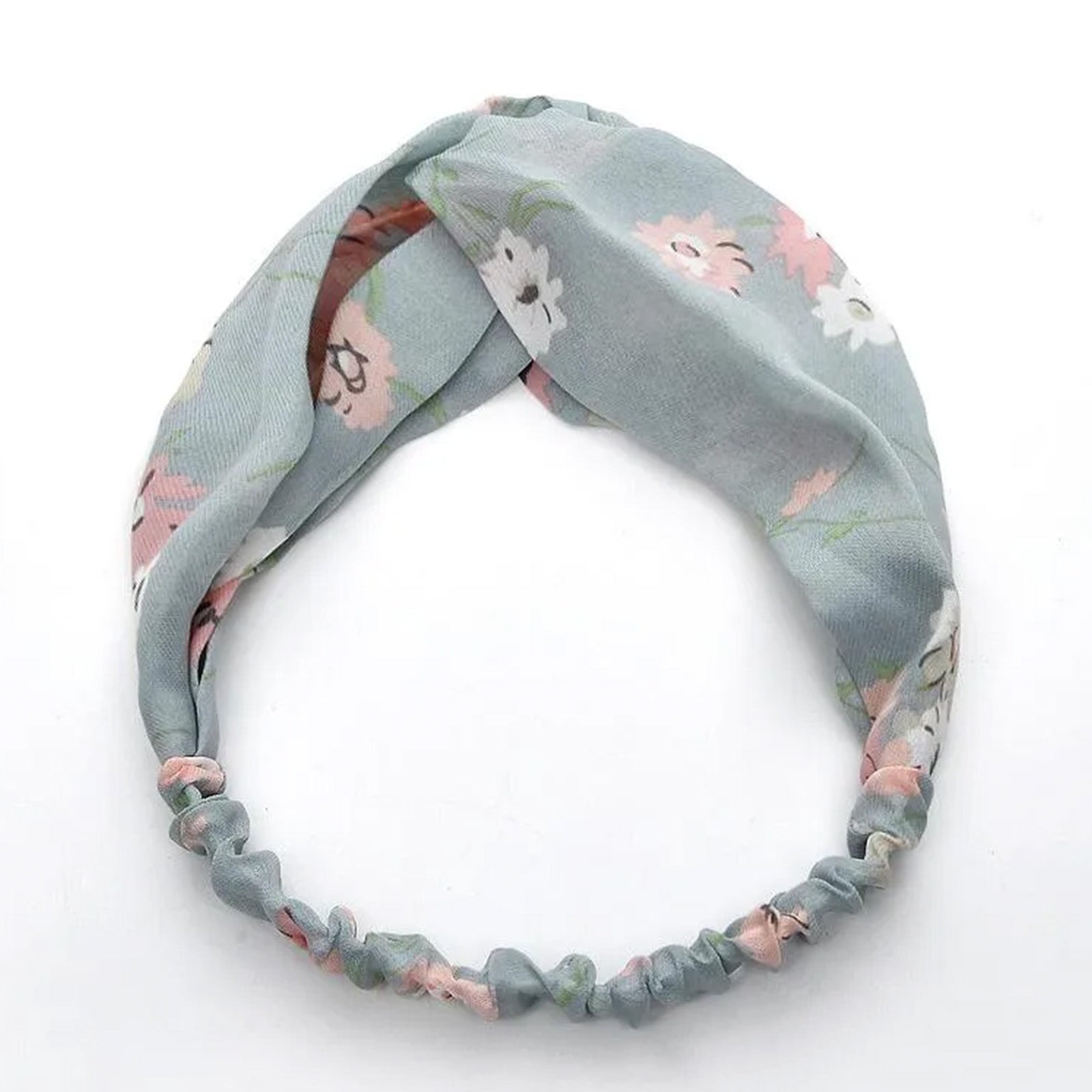Bandeau en Satin Torsadé Fleuri - Collection Lindsay